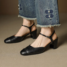 Tacones T-Bar Textura Cueroᵛᶜ