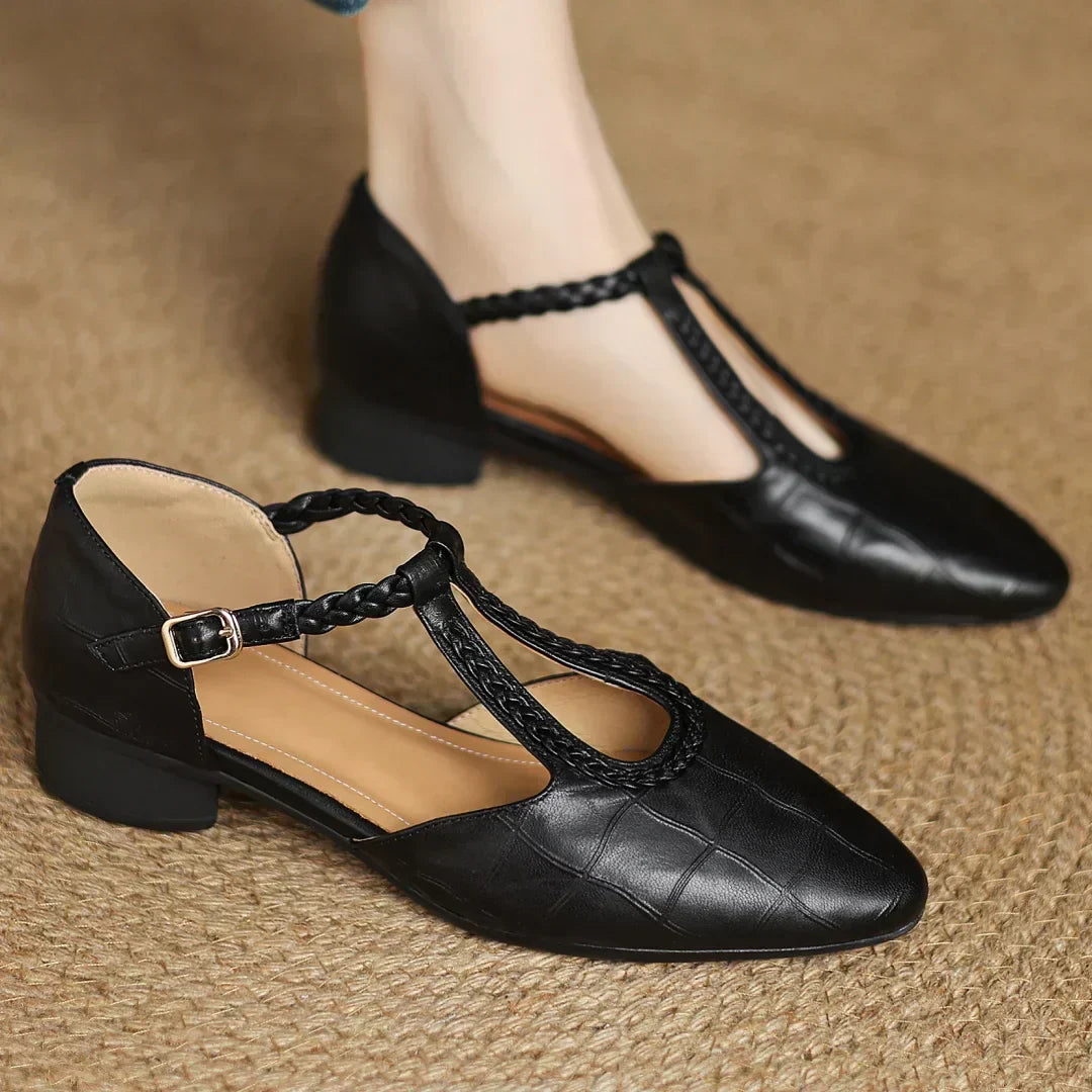 Elisaᵛᶜ / Tacones T-Bar Trenzados