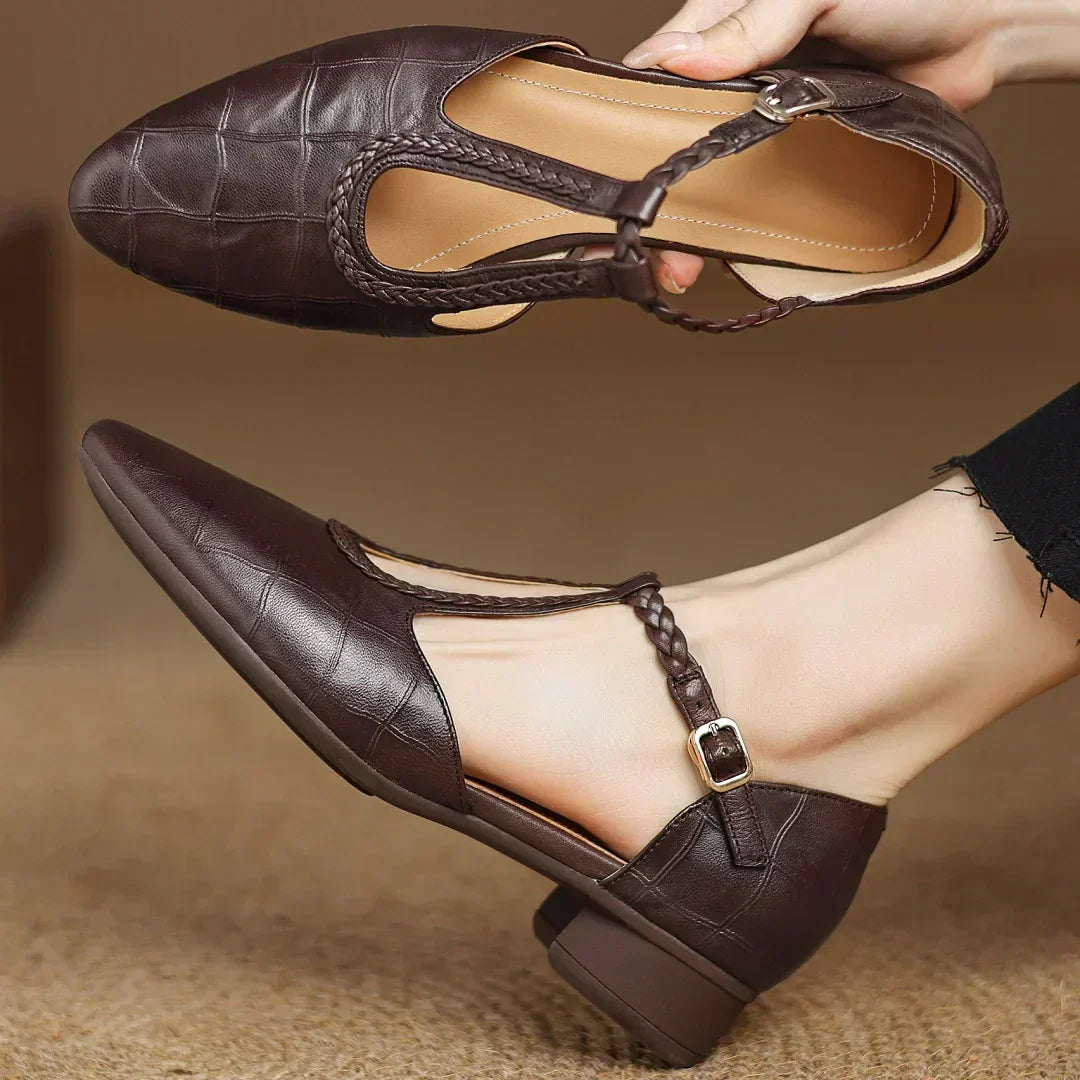 Elisaᵛᶜ / Tacones T-Bar Trenzados