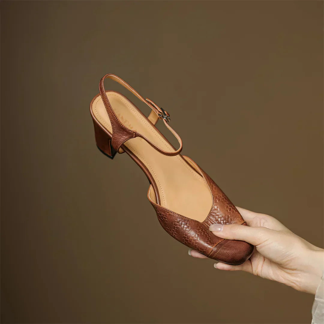 Tacones T-Bar Textura Cueroᵛᶜ