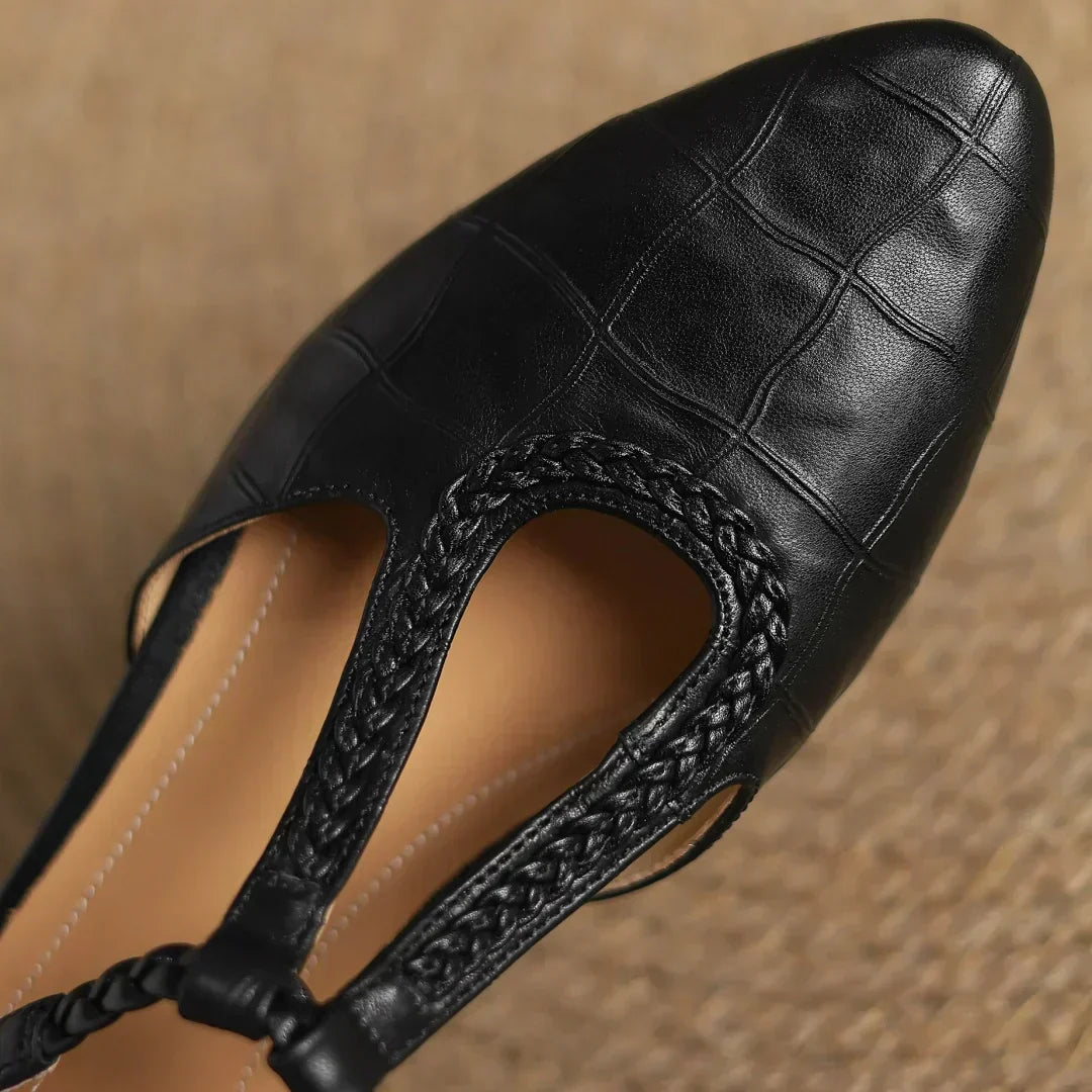 Elisaᵛᶜ / Tacones T-Bar Trenzados
