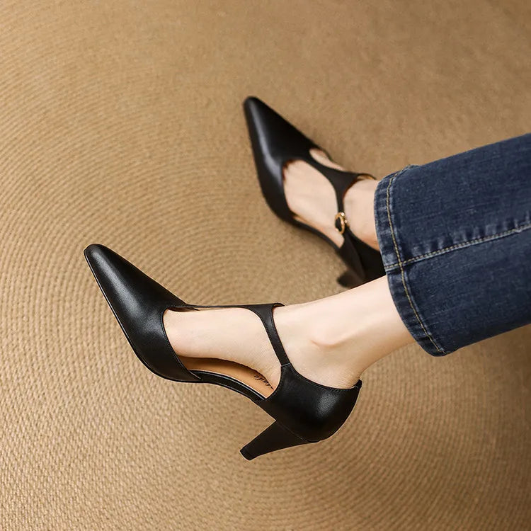 Teresa / Tacones T-Bar Cueroᵛᶜ