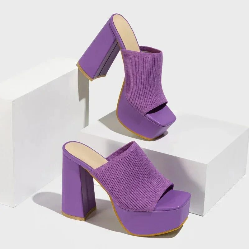 Nuria / Sandalias Knit Plataformaᵛᶜ