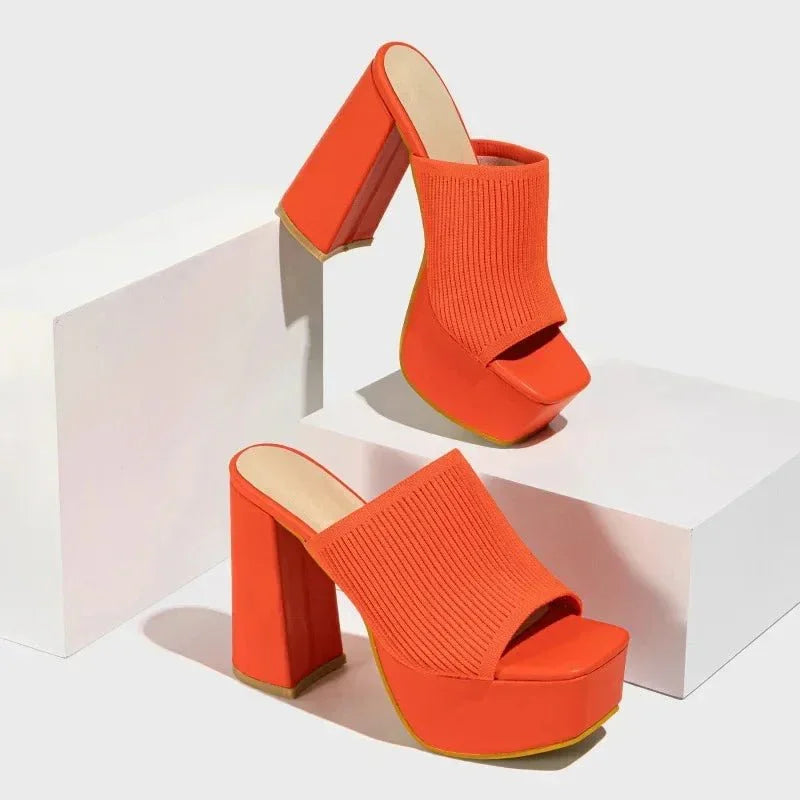 Nuria / Sandalias Knit Plataformaᵛᶜ