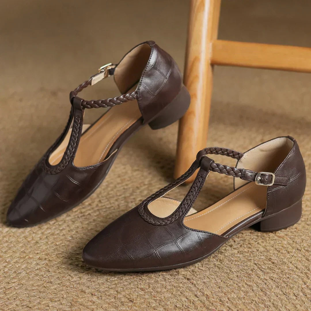 Elisaᵛᶜ / Tacones T-Bar Trenzados