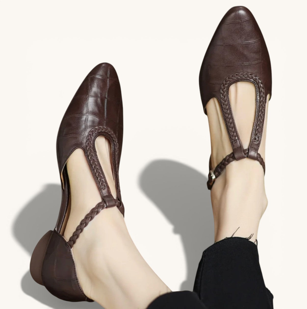 Elisaᵛᶜ / Tacones T-Bar Trenzados