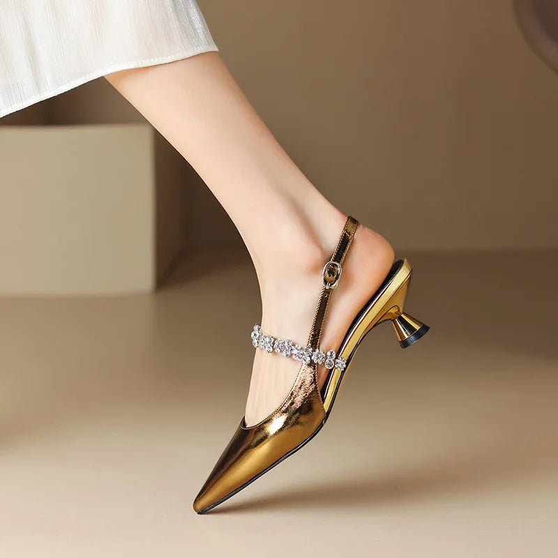 Adriana / Tacones Punta Metalizadaᵛᶜ