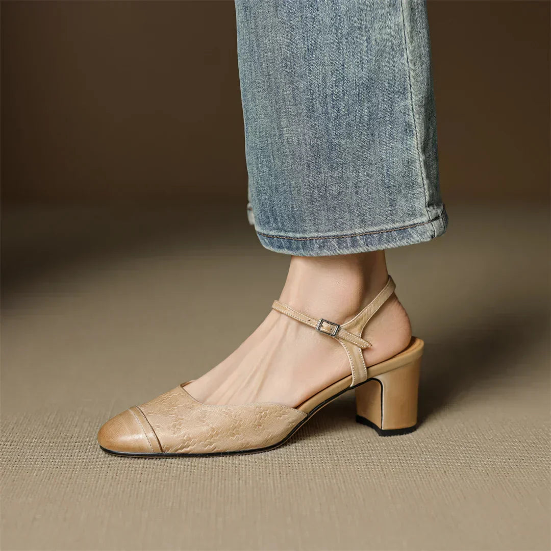 Tacones T-Bar Textura Cueroᵛᶜ