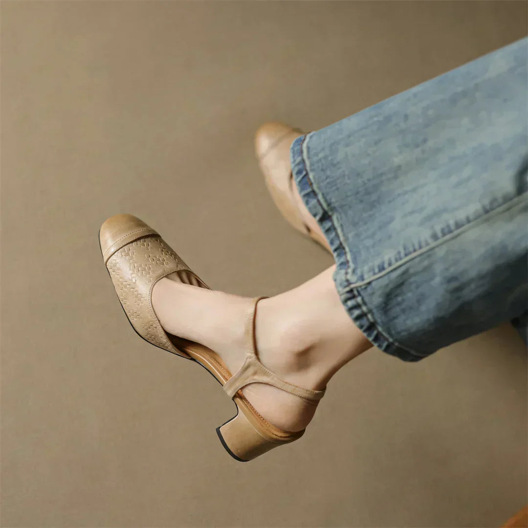 Tacones T-Bar Textura Cueroᵛᶜ