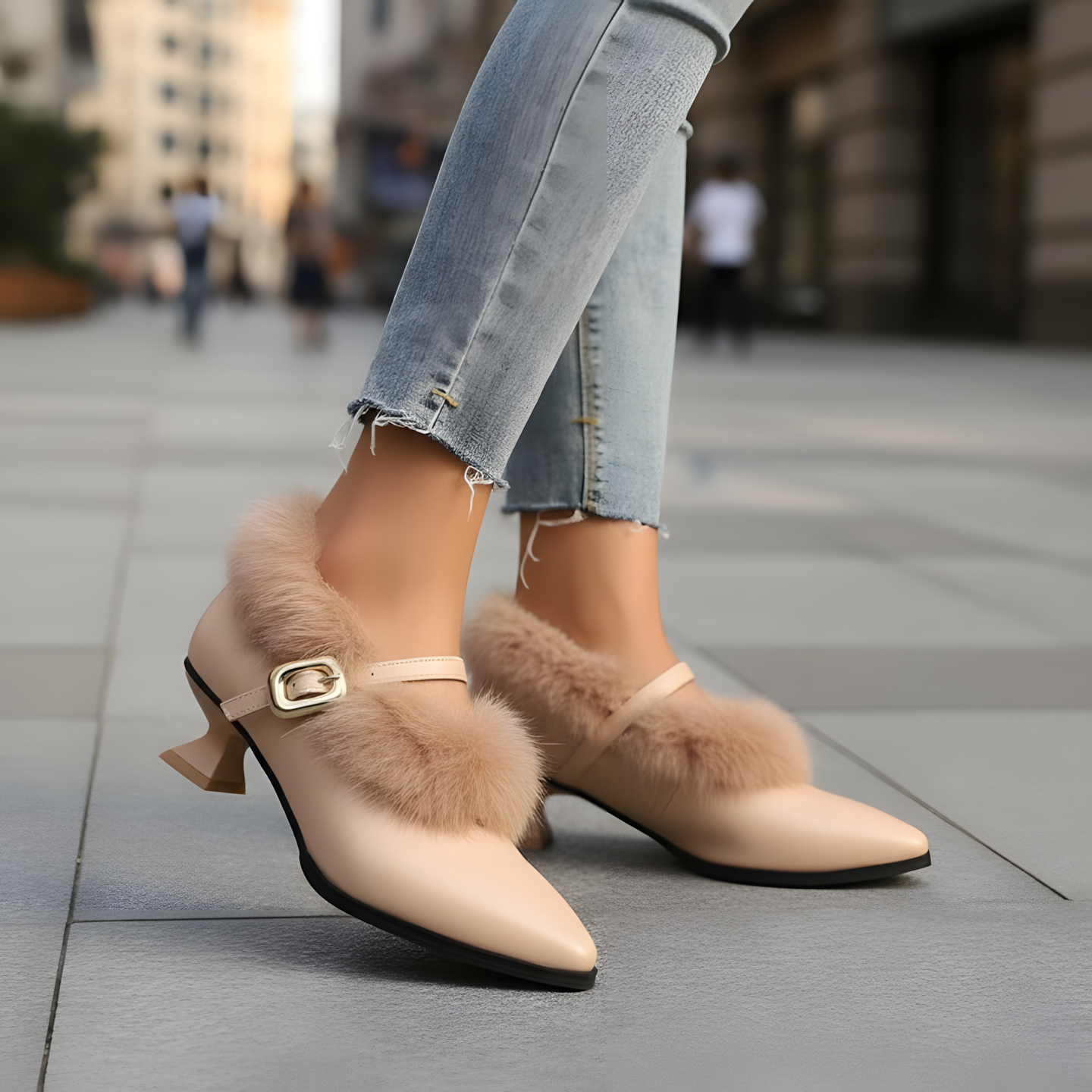 Renata / Tacones Fur Strapᵛᶜ