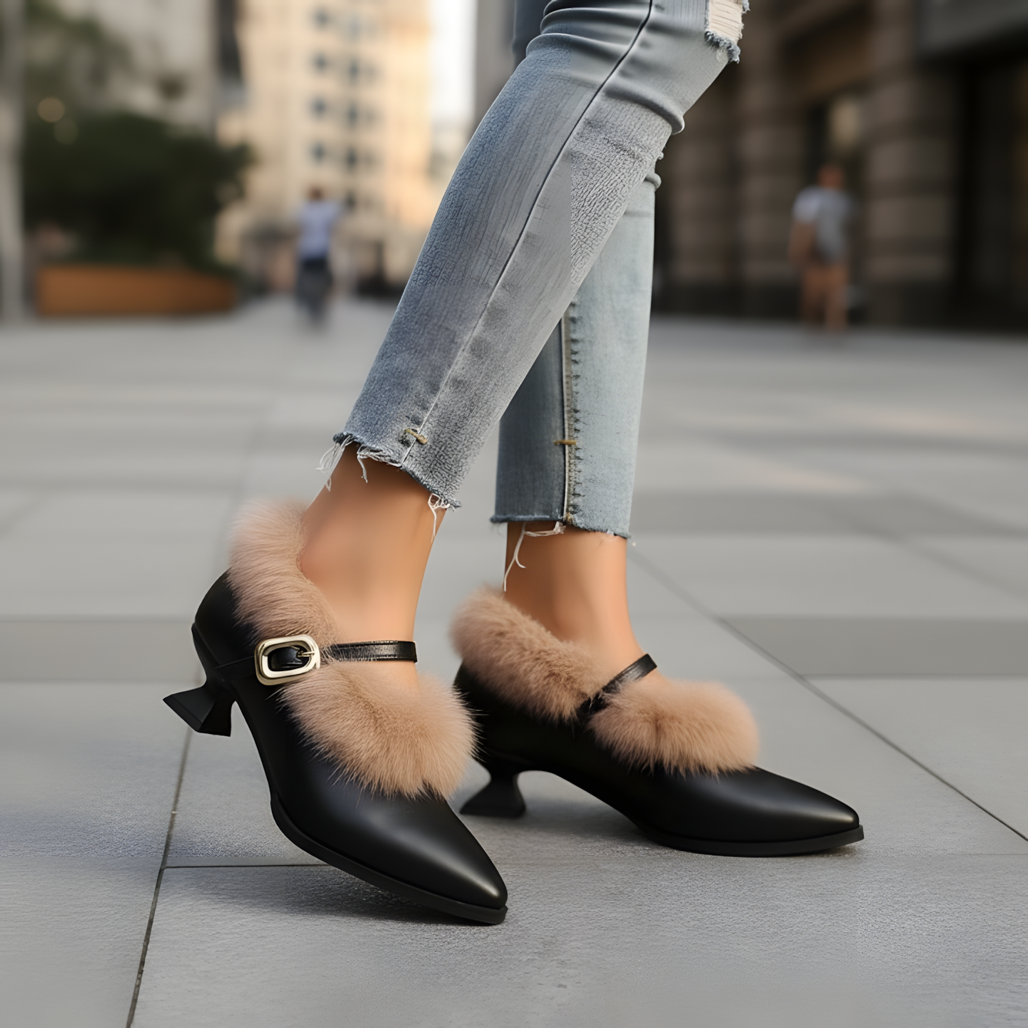 Renata / Tacones Fur Strapᵛᶜ