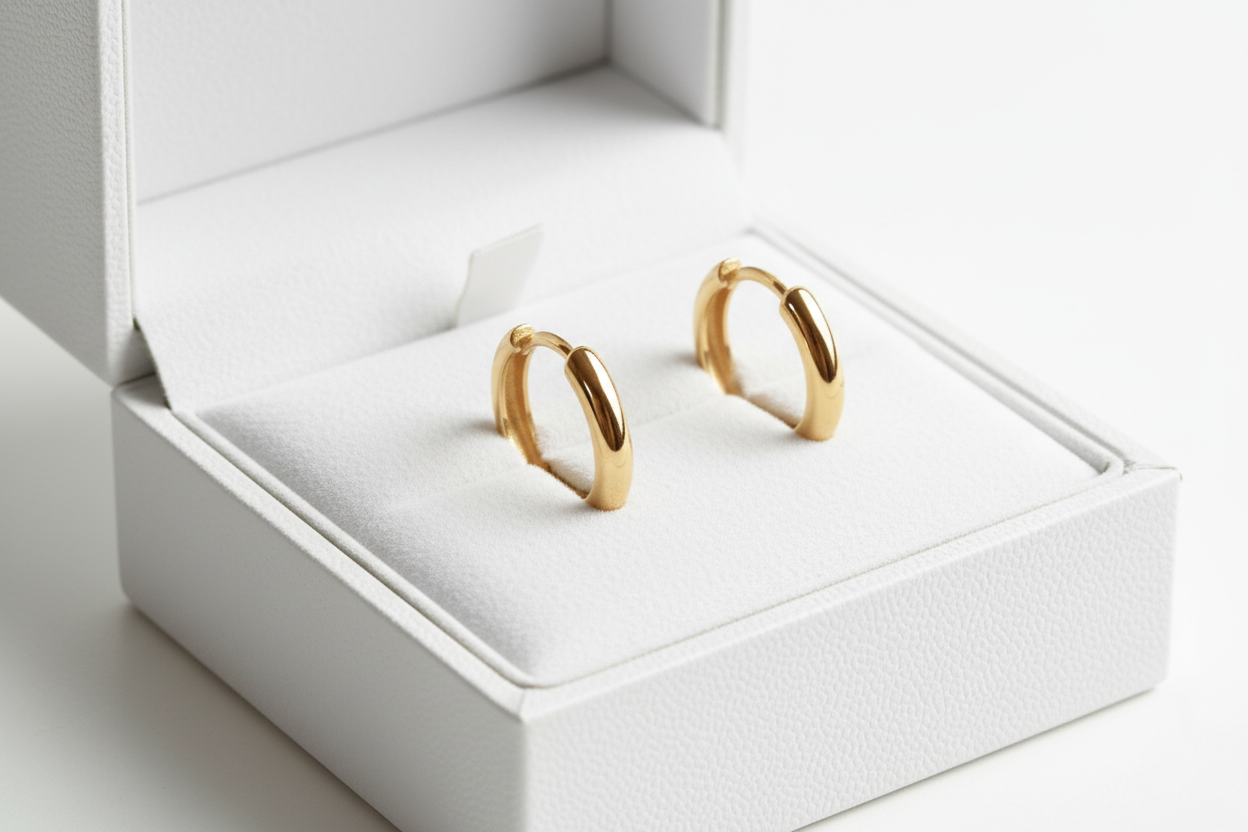 Pendiente clásico de aro + conjunto de charms