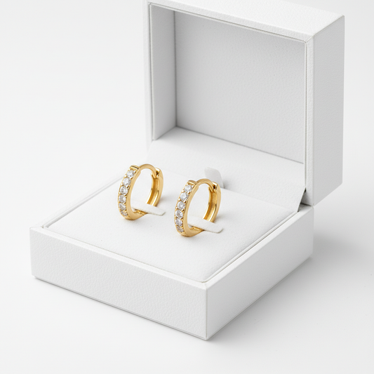 Pendientes de aro Goldie + conjunto de charms