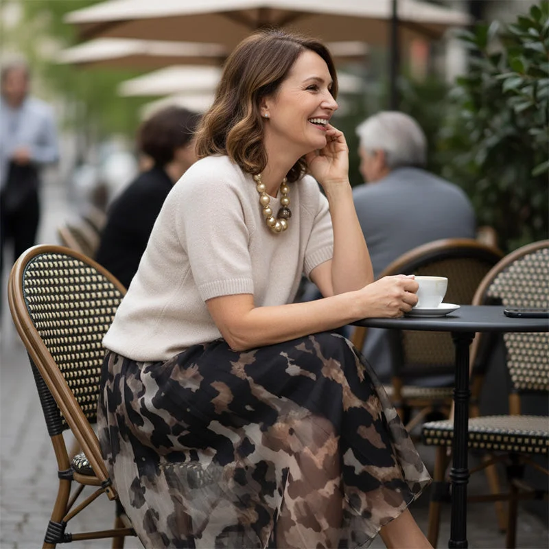 MAELA™ | CONJUNTO DE PUNTO Y FALDA FLUIDA