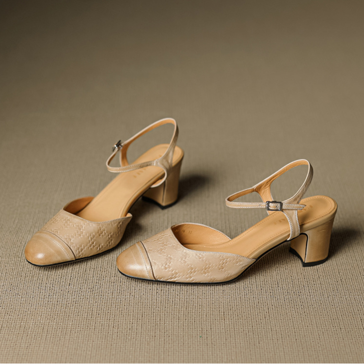 Tacones T-Bar Textura Cueroᵛᶜ
